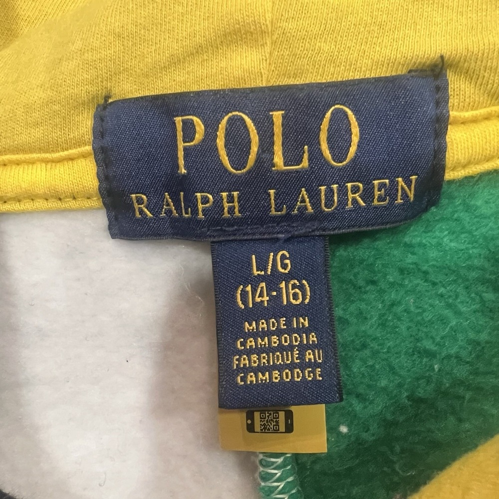 Polo Ralph Lauren Color Black Hooded Sweatshirt Hoodie - Youth Large 14-16 - Picture 5 of 6